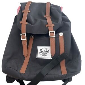Herschel Supply Company Black Backpack with Brown Straps